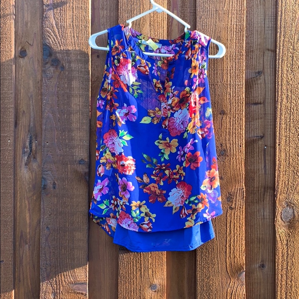 Sheer like tank blouse